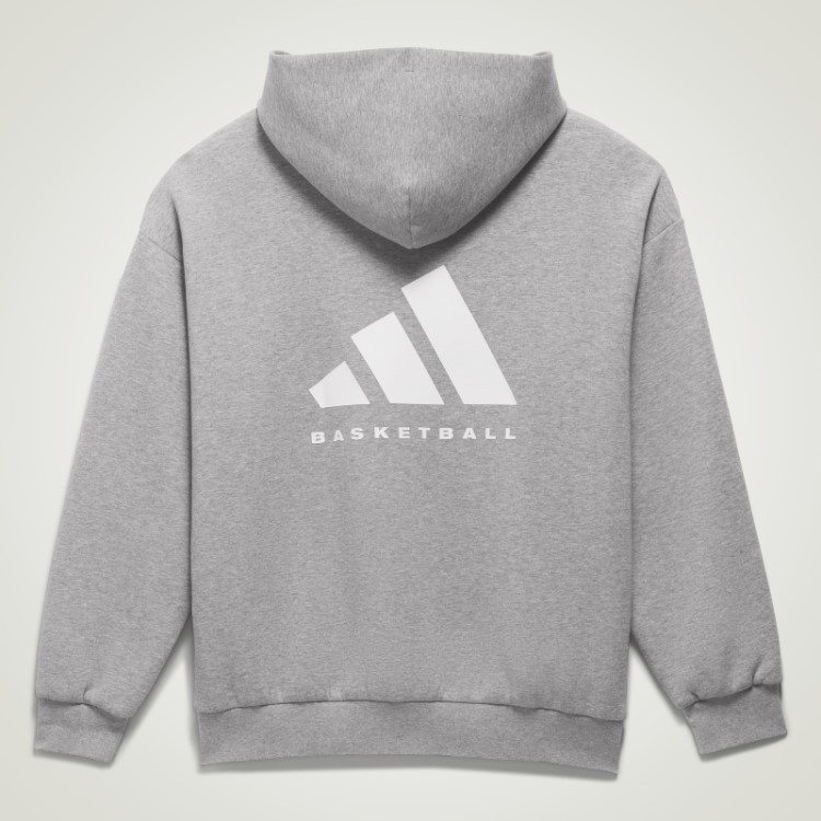 Moletom Com Capuz De Malha De Aveia Escura Adidas Basquete