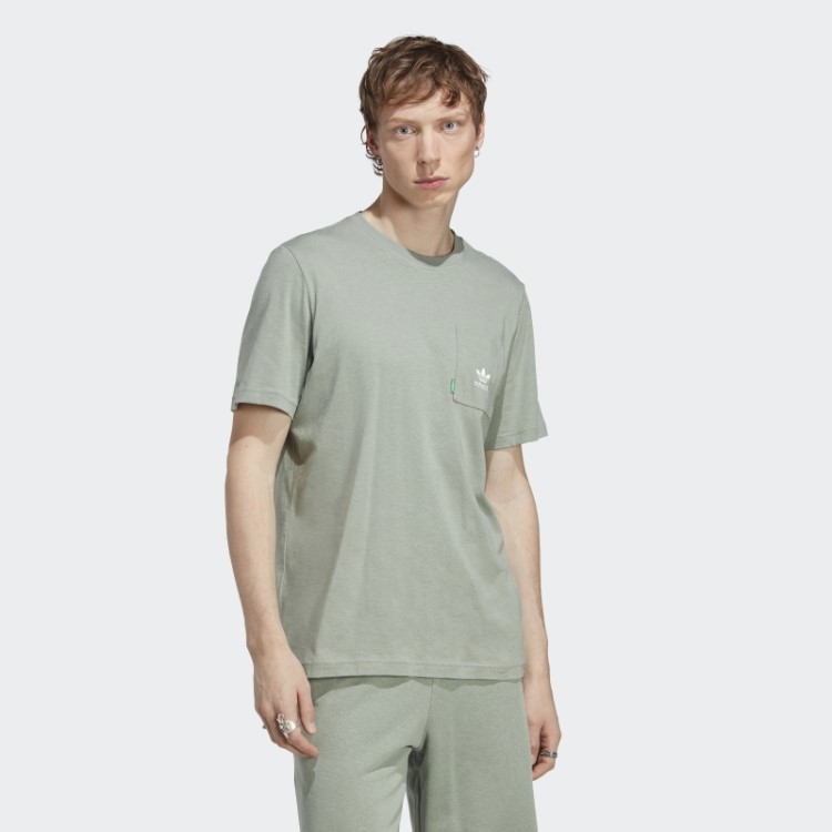 Essencial Verde Prateado+ Feito Com Cânhamo T-shirt Adidas