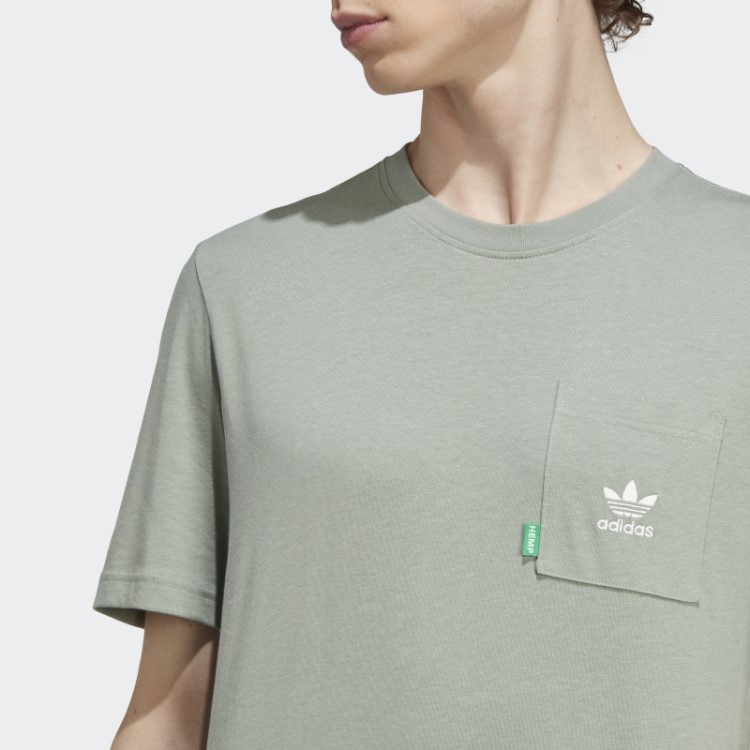 Essencial Verde Prateado+ Feito Com Cânhamo T-shirt Adidas