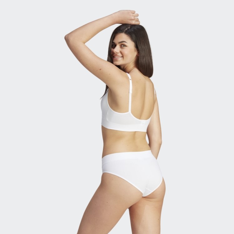 Sutiã Moderno De Algodão Flexível Com Cano Baixo Nas Costas Adidas Branco