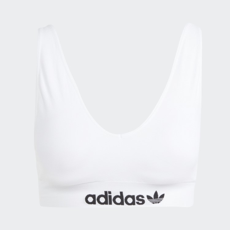 Sutiã Moderno De Algodão Flexível Com Cano Baixo Nas Costas Adidas Branco