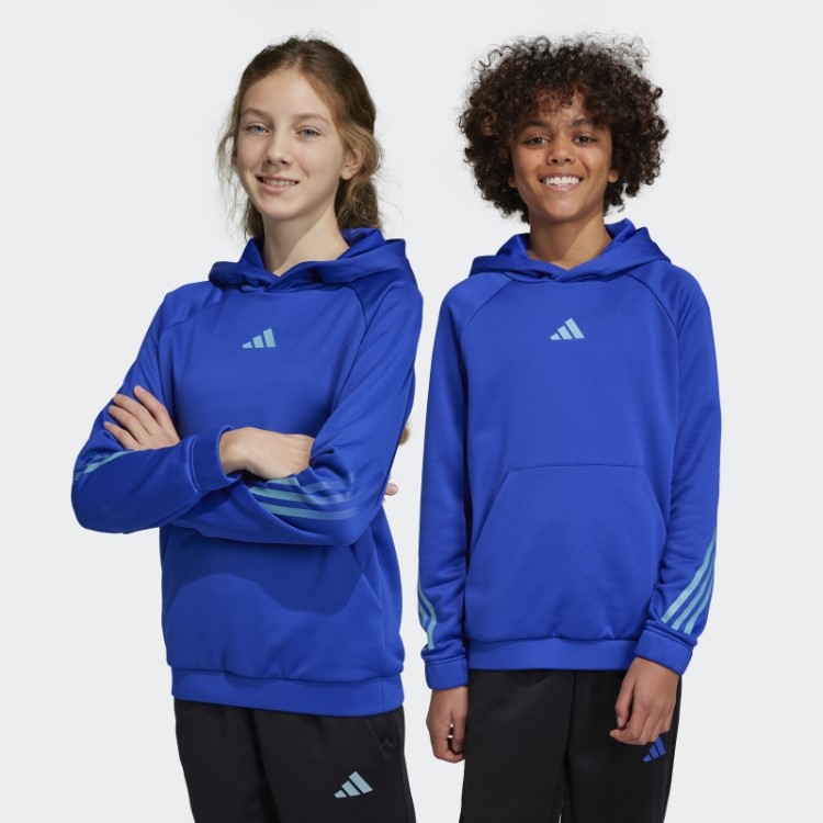 Moletom Azul Adidas Train Icons Aeroready Com As Três Listras