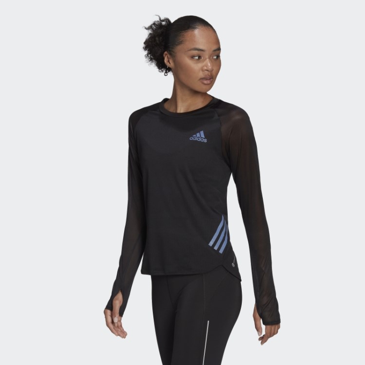 Adidas Parley Adizero Camiseta Preta Manga Longa