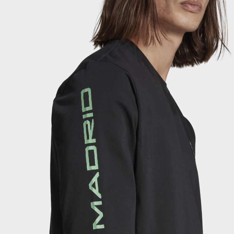 Adidas Real Madrid Tiro 21 Lifestyler Blusa Manga Longa Preta