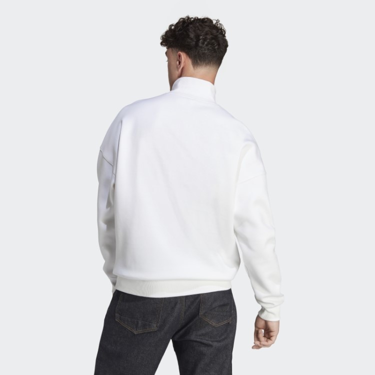 Adidas Colorblock Moletom Com Zíper Trimestre Moda Preto