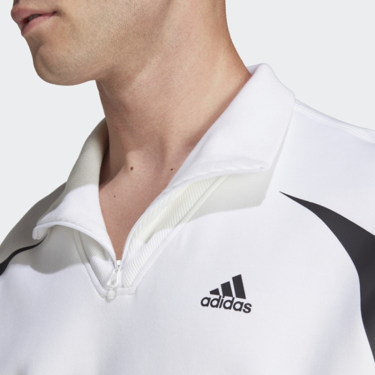 Adidas Colorblock Moletom Com Zíper Trimestre Moda Preto