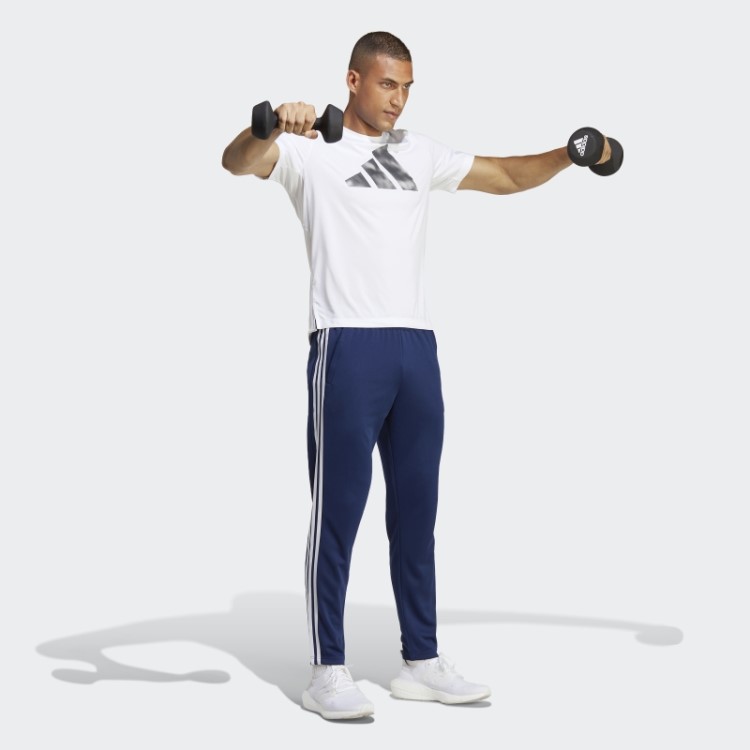 Calça Jogger De Treino Com As Três Listras Train Essentials Azul Escuro Da Adidas