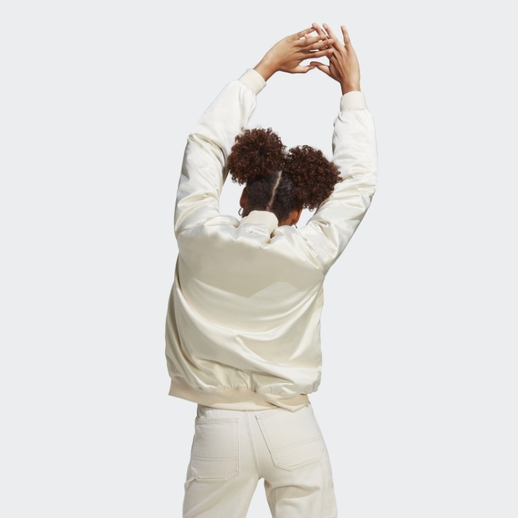 Jaqueta Colegial De Cetim Adidas Branco