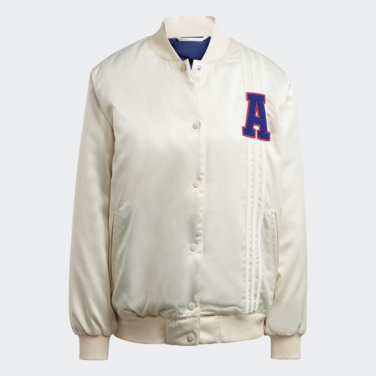 Jaqueta Colegial De Cetim Adidas Branco