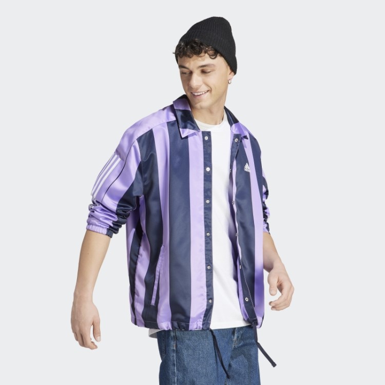 Jaqueta Treinador De Cetim Adidas Violeta
