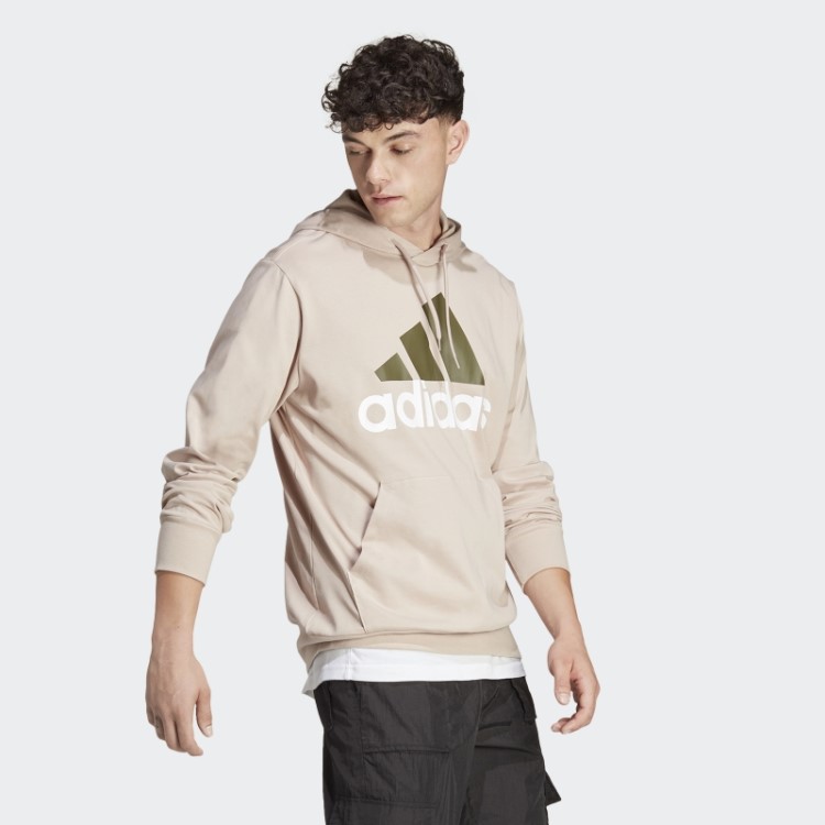 Adidas Essentials Moletom Com Capuz E Logo Taupe