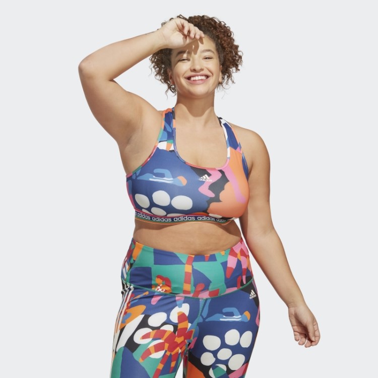 Sutiã De Suporte Médio Adidas X Farm Rio Verde Ousado (tamanho Grande) Moda