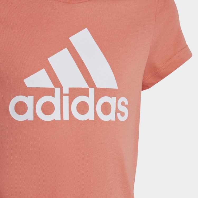 Essentials Camiseta De Algodão Com Logo Grande Adidas Coral