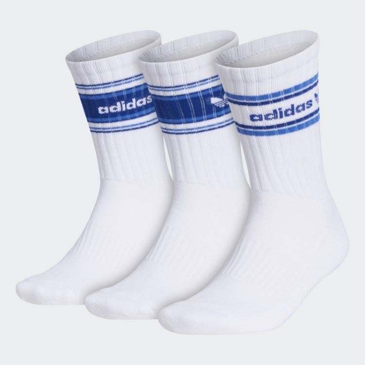 Meias Caneladas Forum 3 Pares Adidas Brancas