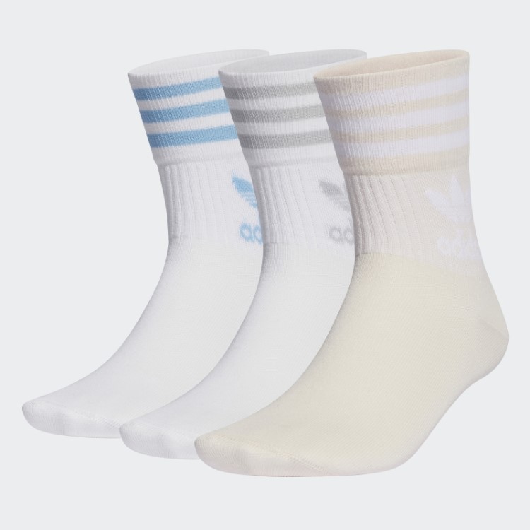 Meias De Corte Médio Adidas - 3 Pares De Quartzo