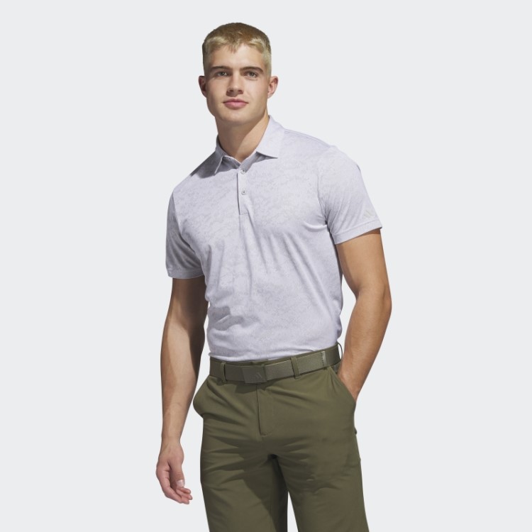 Camisa Polo De Golfe Jacquard Texturizada Adidas Branca