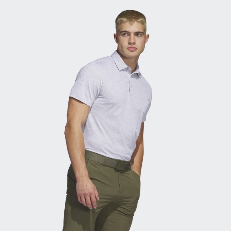 Camisa Polo De Golfe Jacquard Texturizada Adidas Branca
