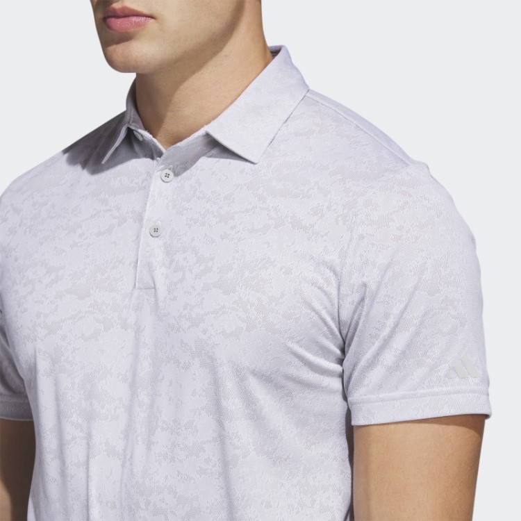 Camisa Polo De Golfe Jacquard Texturizada Adidas Branca