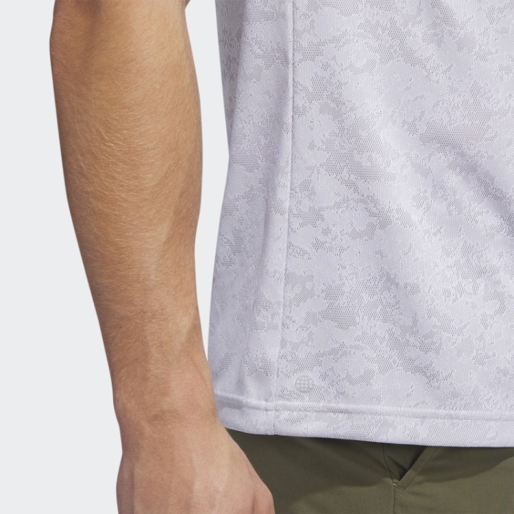 Camisa Polo De Golfe Jacquard Texturizada Adidas Branca
