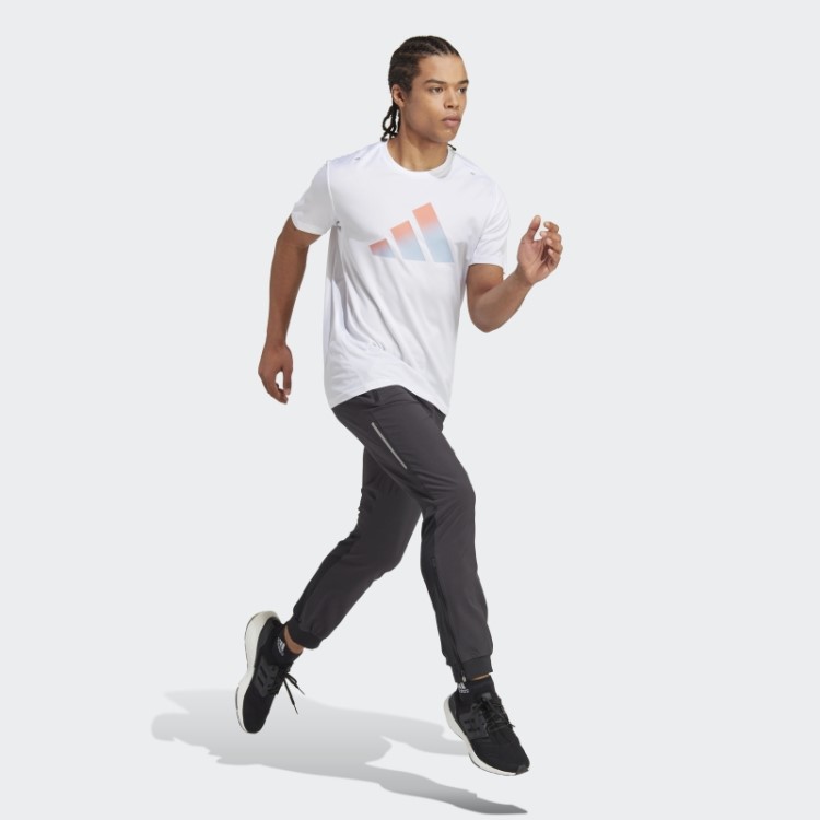 Camiseta Run Icons 3 Bar Logo Adidas Branca