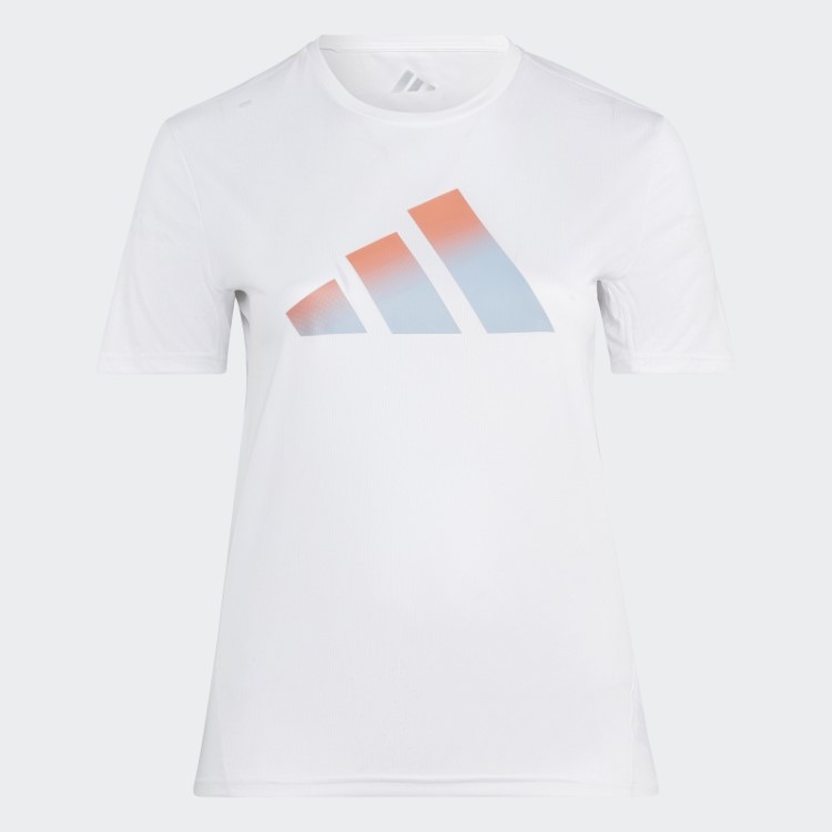 Camiseta Branca Adidas Run Icons 3 Bar Logo