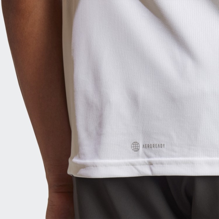 Camiseta Branca Adidas Run Icons 3 Bar Logo