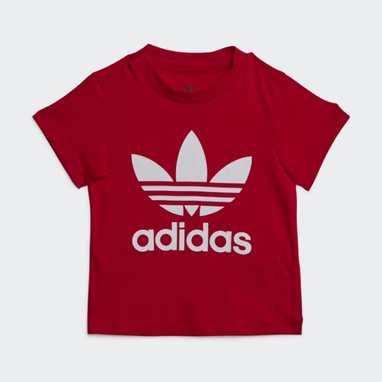 Elegante Adidas Trefoil T-shirt Escarlate