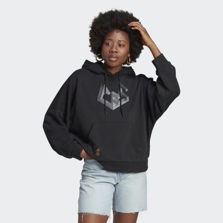 Adidas Moletom Com Capuz Preto Arsenal Dna Gráfico