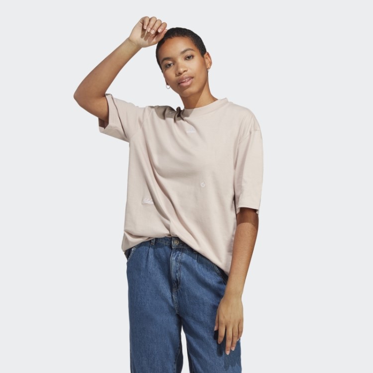 Camiseta Boyfriend Com Estampas Inspiradas Em Cristais De Cura Adidas Taupe