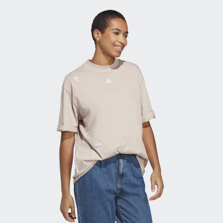 Camiseta Boyfriend Com Estampas Inspiradas Em Cristais De Cura Adidas Taupe