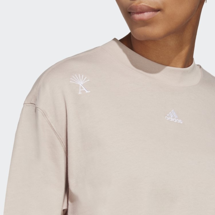 Camiseta Boyfriend Com Estampas Inspiradas Em Cristais De Cura Adidas Taupe