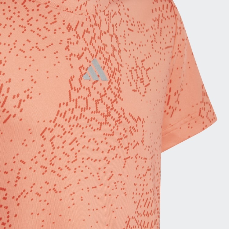 Camiseta Com Estampa Corrida Das Três Listras Coral Aeroready Adidas