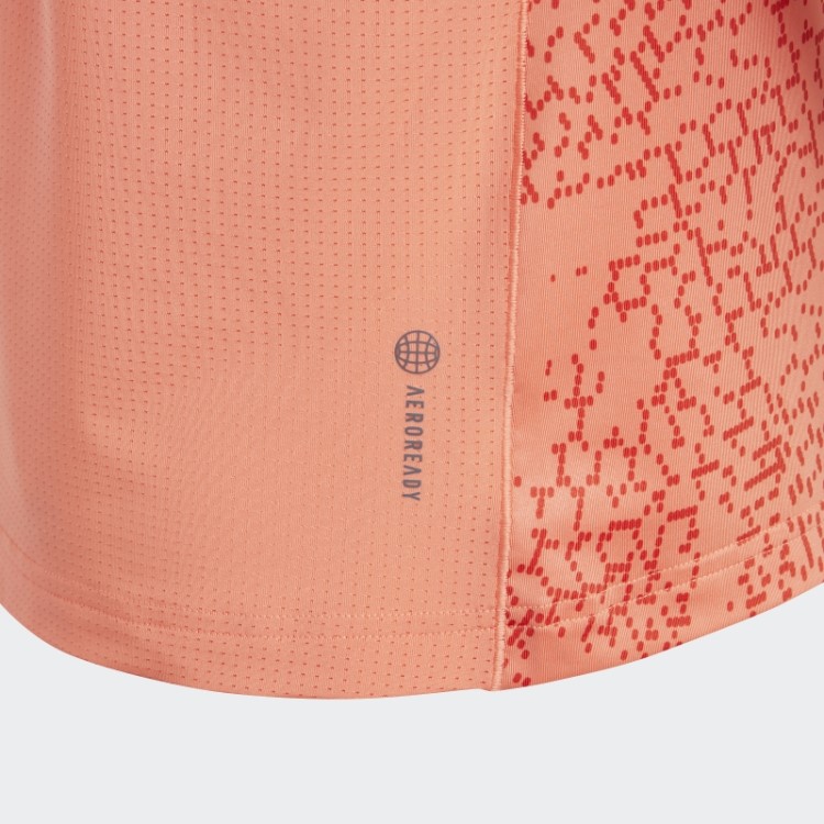Camiseta Com Estampa Corrida Das Três Listras Coral Aeroready Adidas