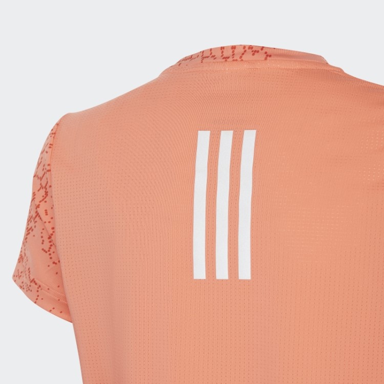 Camiseta Com Estampa Corrida Das Três Listras Coral Aeroready Adidas