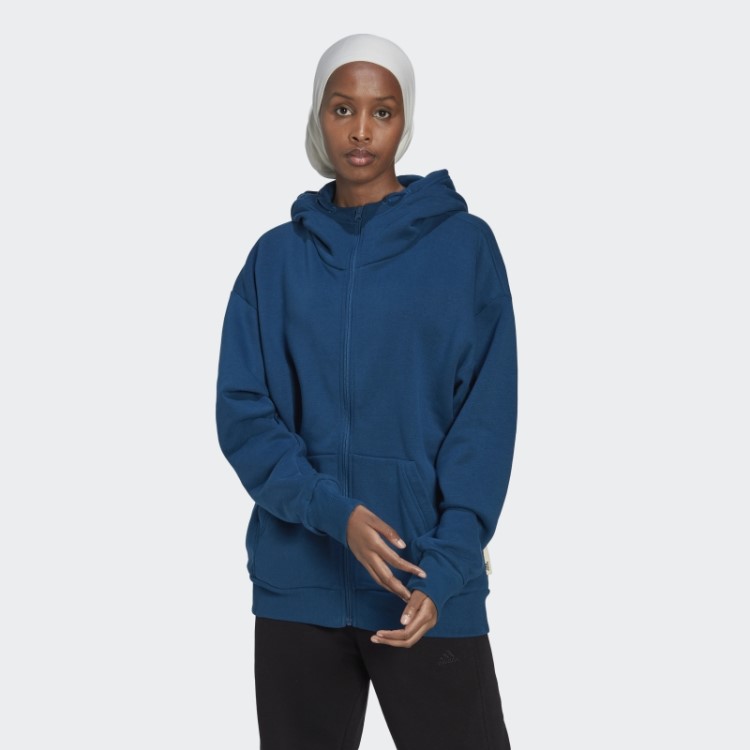 Adidas Studio Lounge Moletom De Lã Com Zíper Marinho