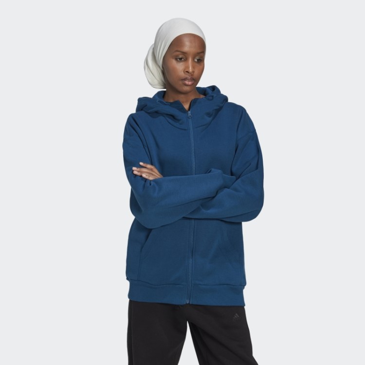 Adidas Studio Lounge Moletom De Lã Com Zíper Marinho