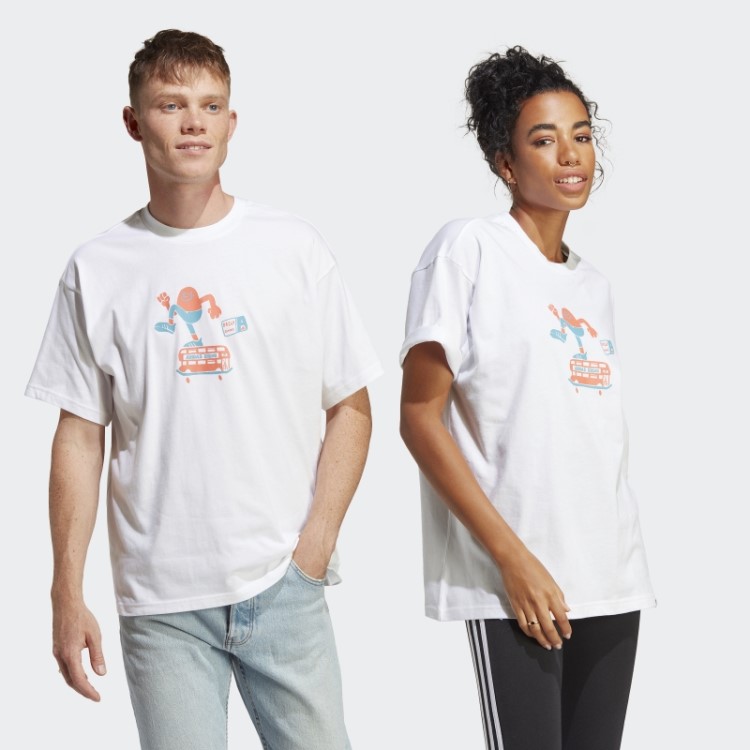 Elegante T-shirt Gráfica Branca Adidas