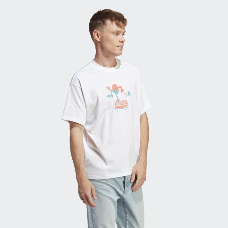 Elegante T-shirt Gráfica Branca Adidas