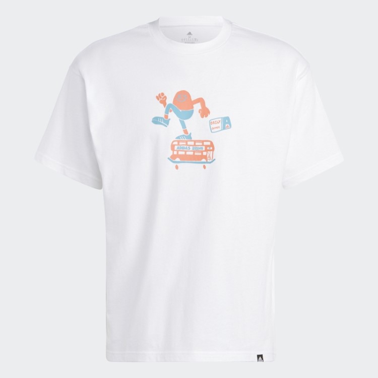 Elegante T-shirt Gráfica Branca Adidas