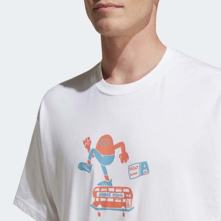 Elegante T-shirt Gráfica Branca Adidas
