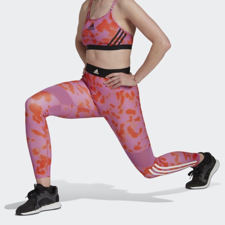 Legging Adidas Hyperglam Estampada 7/8 Moda Laranja