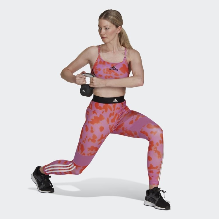 Legging Adidas Hyperglam Estampada 7/8 Moda Laranja