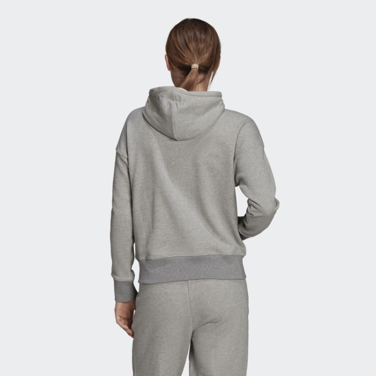 Moletom Cinza Médio Com Zíper Fashion Adidas Sportswear Stadium