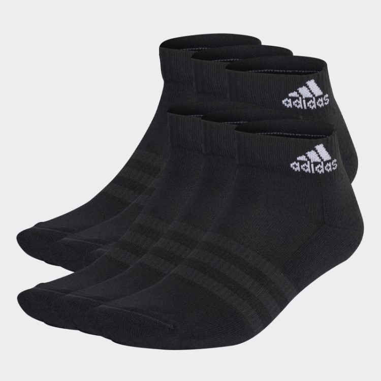 Meias Esportivas Almofadadas Adidas Pretas 6 Pares