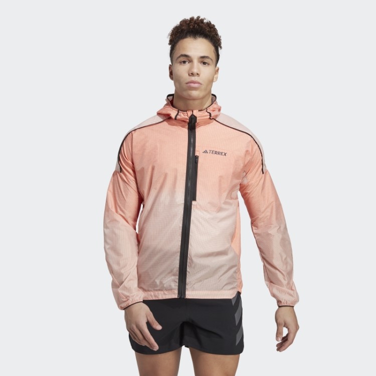Jaqueta Corta Vento Laranja Terrex Agravic Para Trilha Adidas