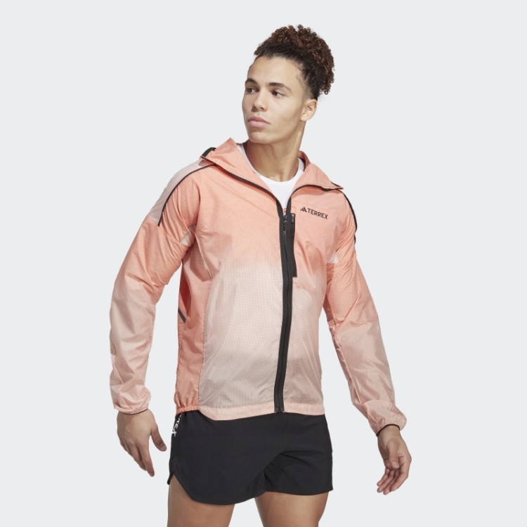 Jaqueta Corta Vento Laranja Terrex Agravic Para Trilha Adidas