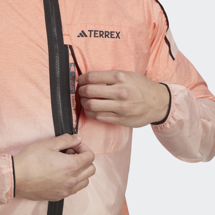 Jaqueta Corta Vento Laranja Terrex Agravic Para Trilha Adidas
