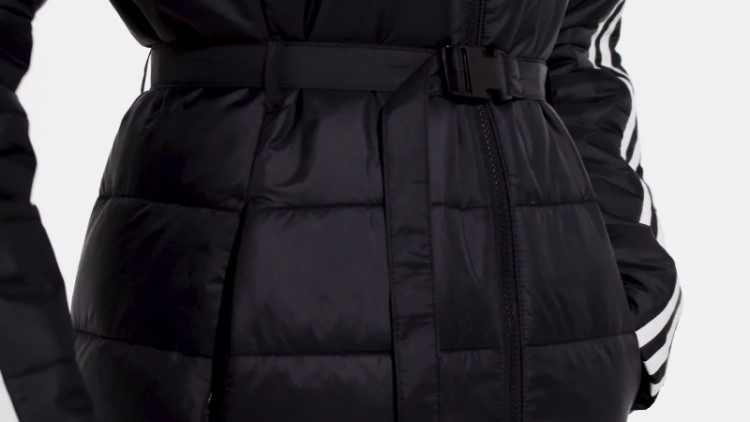 Jaqueta Longa Slim Premium Com Capuz Preto Adidas
