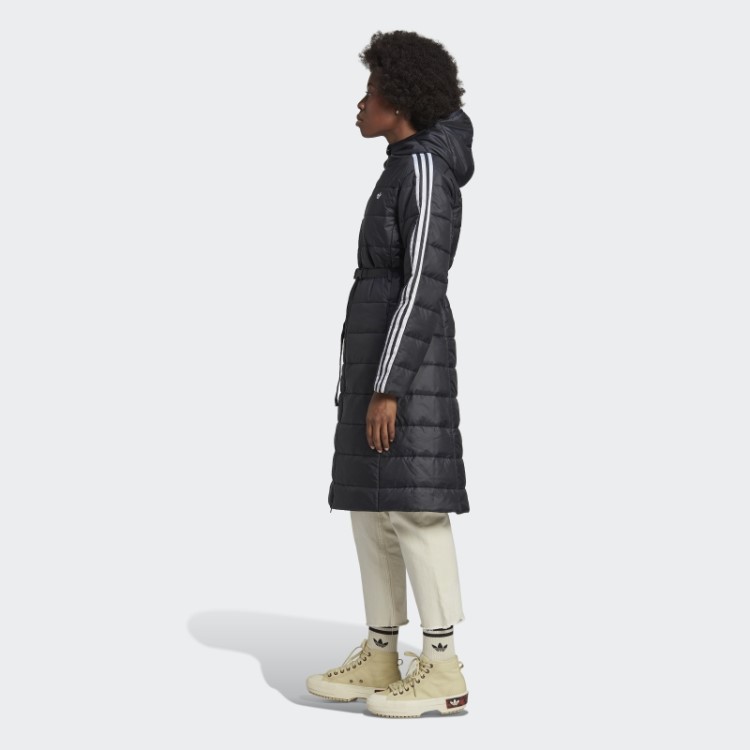 Jaqueta Longa Slim Premium Com Capuz Preto Adidas