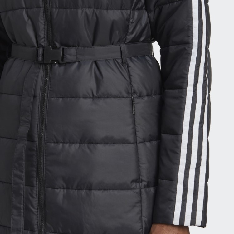 Jaqueta Longa Slim Premium Com Capuz Preto Adidas